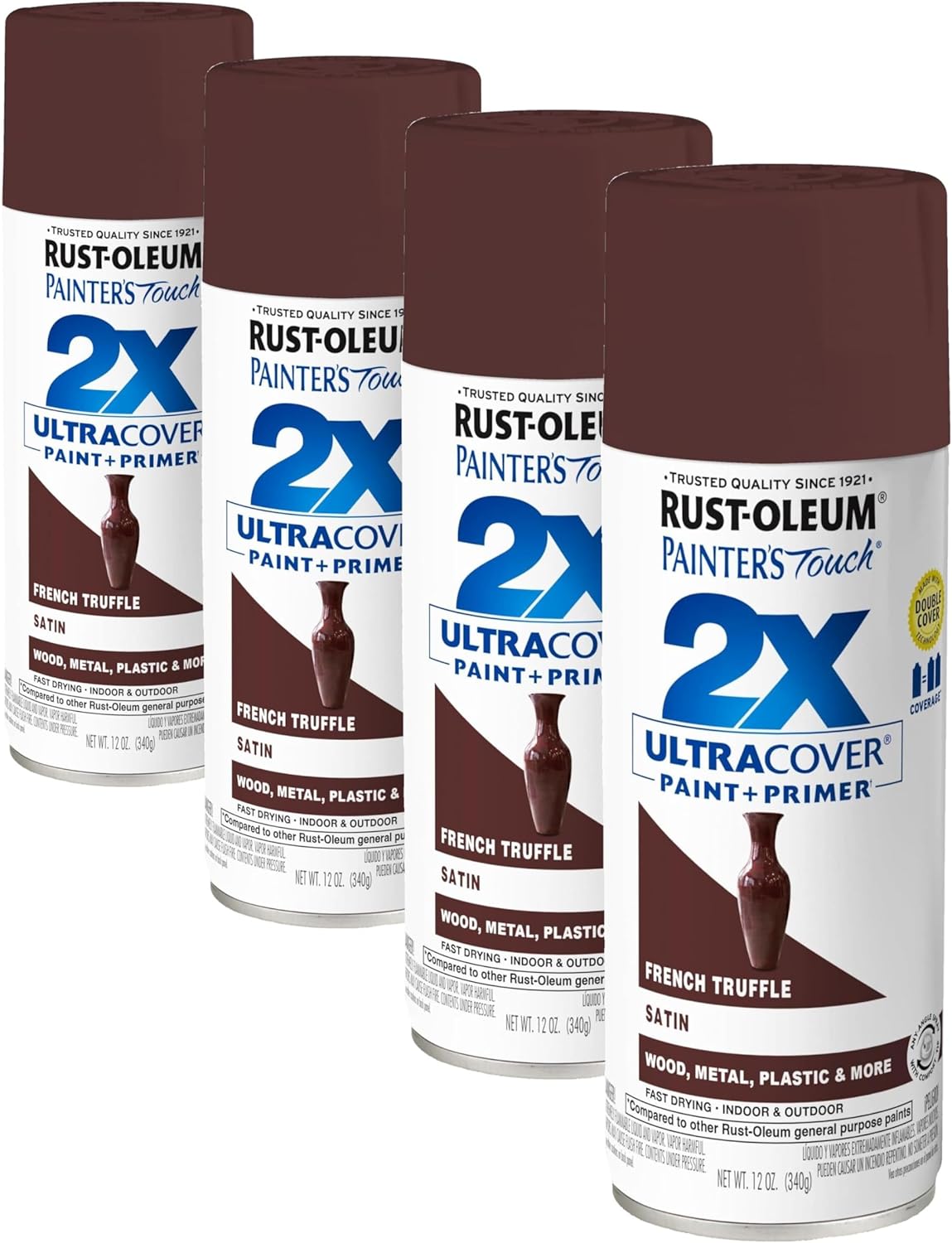 Rust-Oleum 334029 Painter's Touch 2X Ultra Cover Spray Paint, 12 oz, Gloss Clear - Colors B