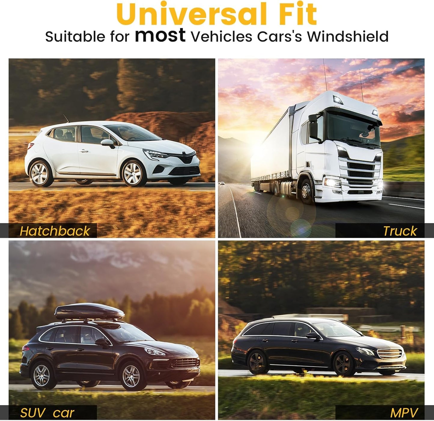 Car Windshield Sun Shade - Foldable Car Sun Shade Windshield for Front Window, Reflector Sunshade Offers Ultimate Protection for Cars Interior (55.2 x 31.5 in)