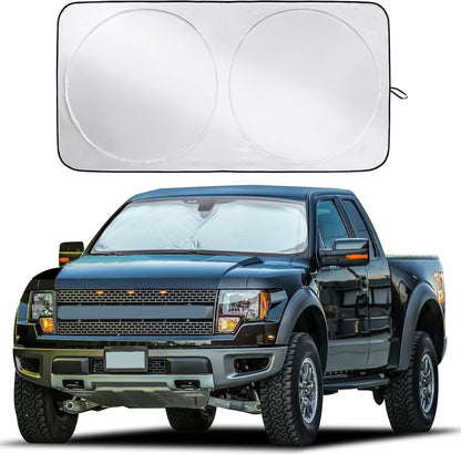 EcoNour Car Windshield Sun Shade | 2025 Upgraded Innovative No-Light-Pass Technology for Maximum Coverage | Foldable Sun Shade Keeps Your Vehicle Cool | Must-Have Car Accessories | Small (59" x 29") - Colors D
