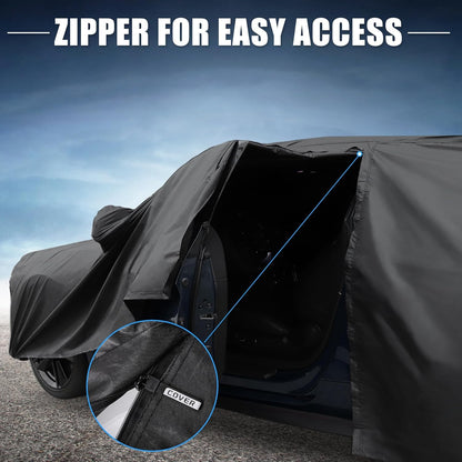 X AUTOHAUX Car Cover for Honda Civic Sedan/Coupe 210D-PU Outdoor Full Car Cover All Weather with Door Zipper for Waterproof Windproof Sun Rain Snow Protection