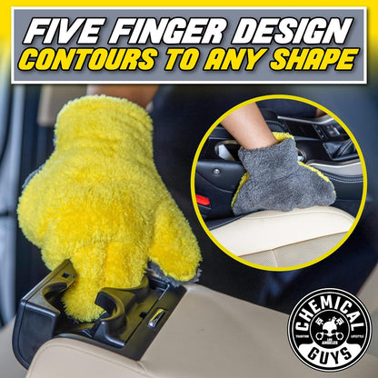 Chemical Guys MIC510 The Stranger Helpful Handy Car Wash Mitt - Yellow, Microfiber Towels for Detailing, Holds Tons of Soapy Suds, Flexible - Perfect for Car Cleaning