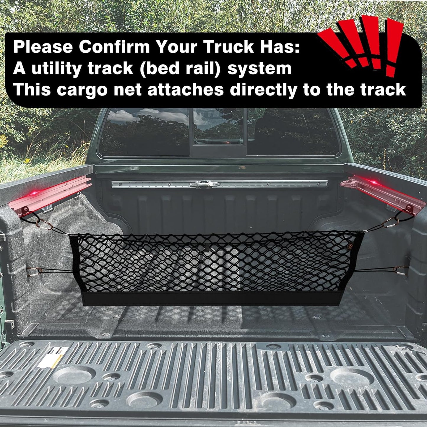 Muslogy Truck Bed Cargo Net Trunk Netting Compatible with 2023-2025 2026 Honda CR-V Accessories, Pickup Cargo Organizer SUV Sedan Storage Net w/Heavy Duty Carabiners - Colors B