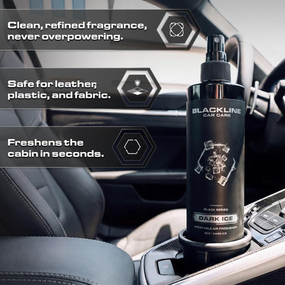 Blackline Car Care - Ocean Breeze Car Air Freshener Spray, Premium Odor Eliminator for Cars, Trucks, RVs, SUV, or Home Use - 8 fl OZ - Air Freshener - Ocean Breeze Spray