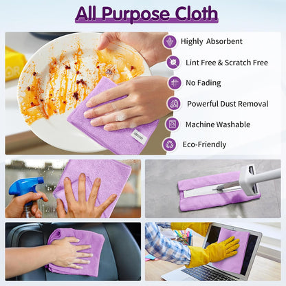 FIXSMITH Microfiber Cleaning Cloth - Pack of 50, Microfiber Towels for Cars 16 x 12 in, Highly Absorbent Cleaning Rags, Lint-Free, Streak-Free Cleaning Cloths for Car Kitchen Home Office