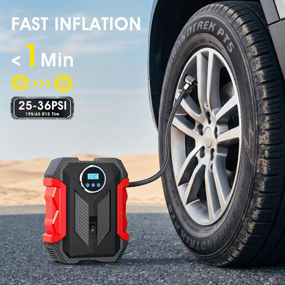 Digital Air Compressor for Car Auto Pump Portable Tire Inflator with LED Light DC 12V