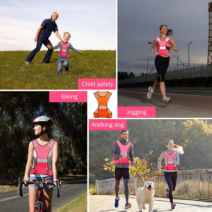 TCCFCCT Reflective Running Vest, High Visibility Running Gear with Large Pocket