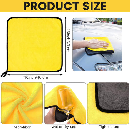 Tallew 40 Pcs Microfiber Towels:16"x16" Microfiber Drying Towels Bulk Micro Fiber Car Cleaning Cloth for Cars Drying Washing Polishing Office Windows Cleaning Household Supplies (Yellow)