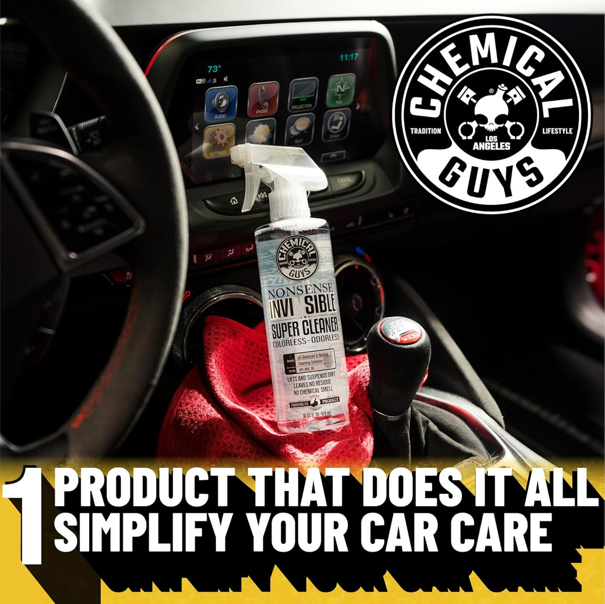 Chemical Guys Nonsense, Odorless Cleaner For Car Interior and Exterior All Purpose Cleaning Spray for Vinyl, Rubber, Plastic, Carpet, Upholstery, and Engine Bays Foaming Deep Cleaning Formula 16 oz