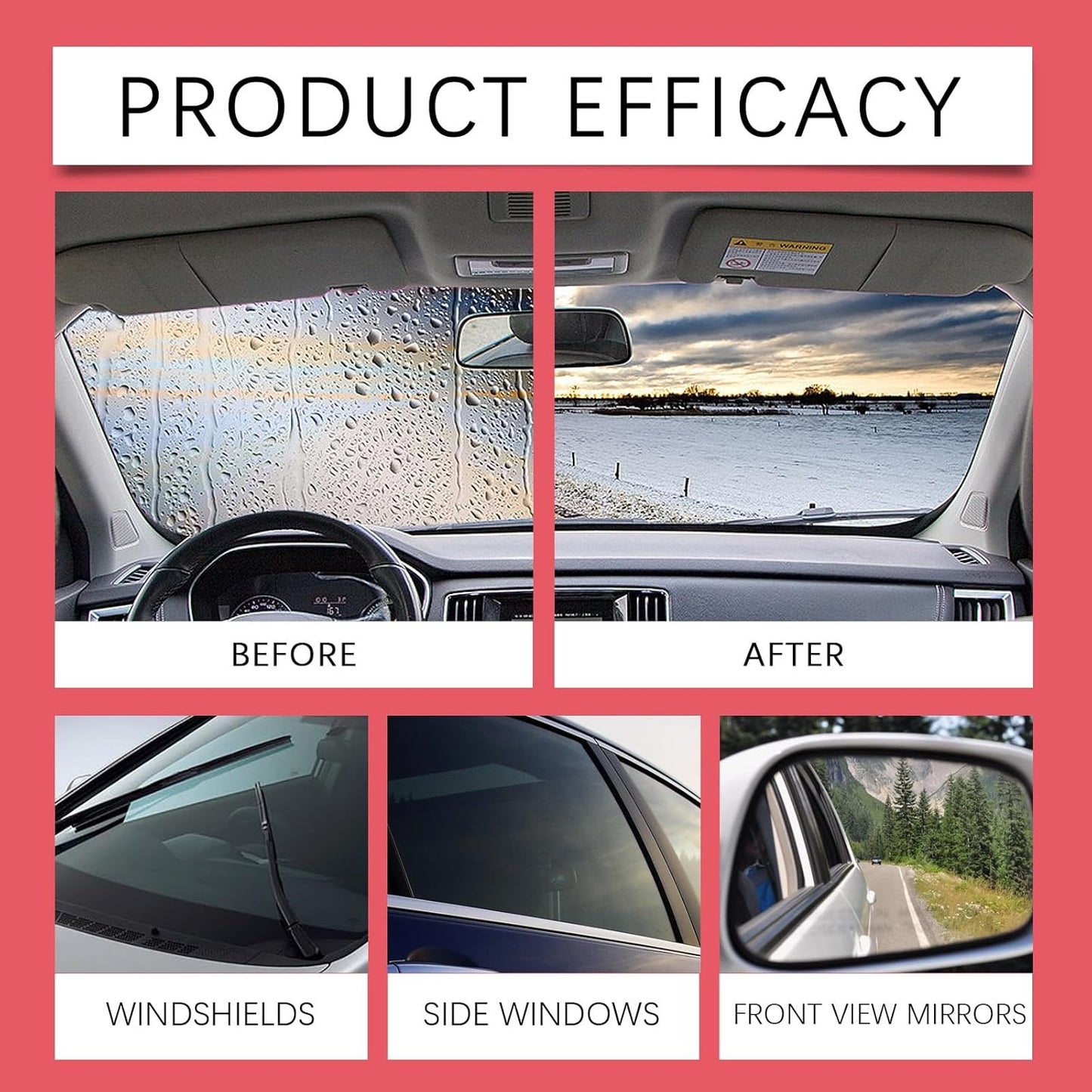 2pack Automotive Oil Film Cleaning Brush New Glass Coating for Windshield Glass Oil Film Remover, Strong Front Windshield Remover for Windshield Improves Clarity and Visibility