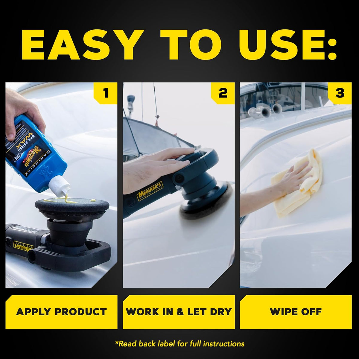 Meguiar’s Marine/Rv Pure Wax Carnauba Blend, Boat Wax/Marine Wax, Boat Polish That Delivers Long-Lasting Protection; Use On Gel Coat, Fiberglass And Painted Finishes On Boats And Rvs - 16 Oz Bottle