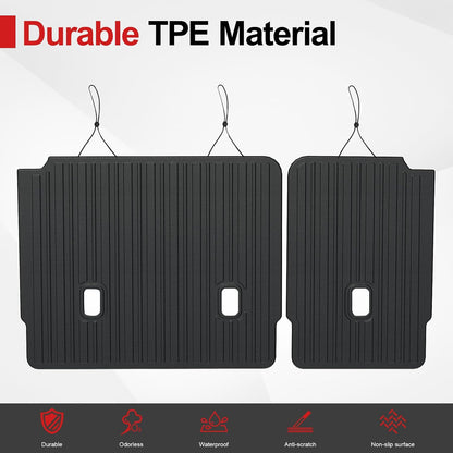 Floor Mats for 2018-2025 2026 Volkswagen Atlas 7 Passenger Bench Seating (Not for Cross Sport), All Weather TPE Durable Cargo Mat with Backrest Mats for VW Atlas Accessories