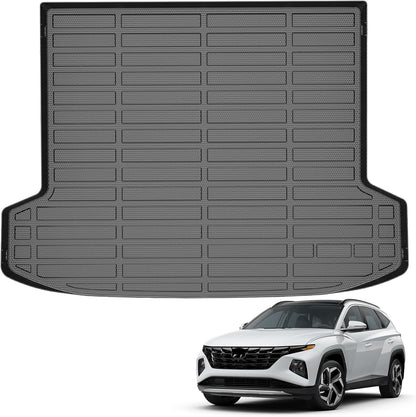Auxko All Weather Floor Mat & Cargo Mat Fit for 2026 2025 2024 2023 2022 Hyundai Tucson Hybrid(Not PHEV) TPE Liner Tucson Accessory Set All Season Odorless Anti-Slip Floor Liner