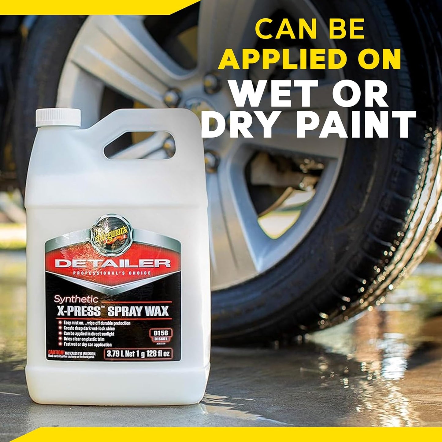 Meguiar's D15601 Synthetic X-Press Spray Wax for Car Detailing, Creates a Deep Shiny Look, Can Be Applied to Wet or Dried Paint and In Direct Sunlight, Moisture Rolls Off Waxed Paint, 1 Gallon