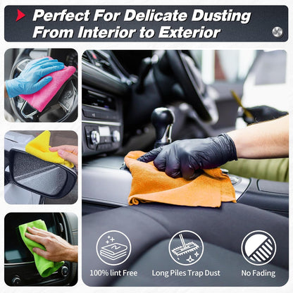 FIXSMITH Shop Towels, Pack of 200, Grey Microfiber Cleaning Cloth Bulk, Microfiber Towels for Cars, All-Purpose Absorbent Cleaning Rags, Dust Cloth for Automotive, Mechanic, Garage, 11.5 x 11.5 inch