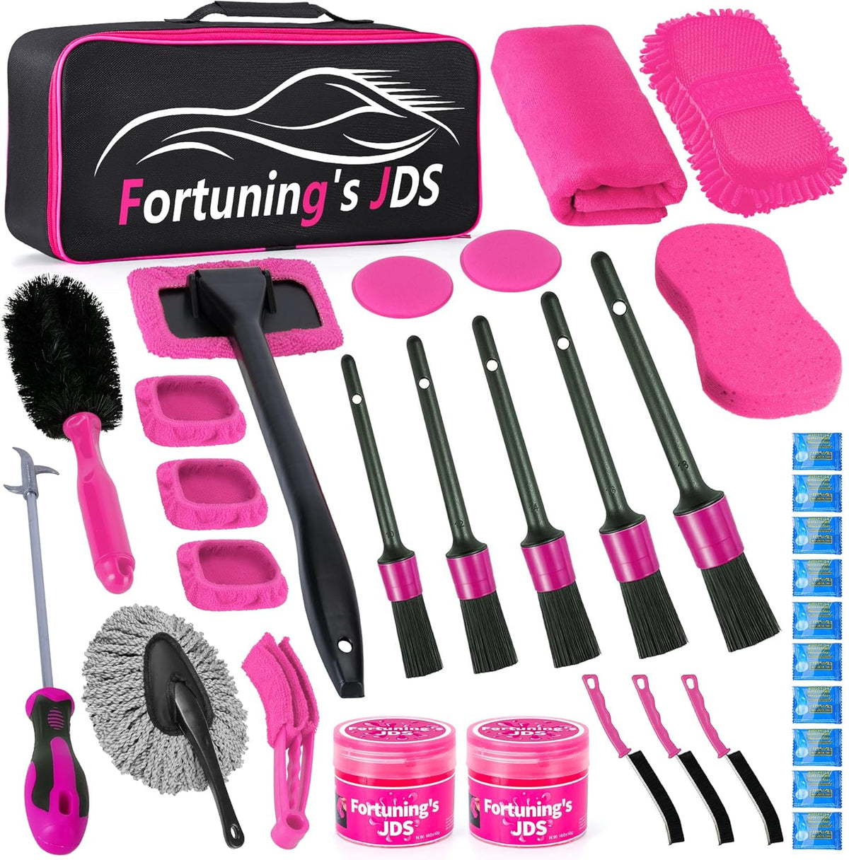 34PCS Car Detailing Brush Set, Car Detailing Kit, Car Detailing Brushes, Car Cleaning Kit, Car Windshield Cleaning Tool, Professional Car Care kit - Car Wash Brush kit for Interior Exterior Wheels