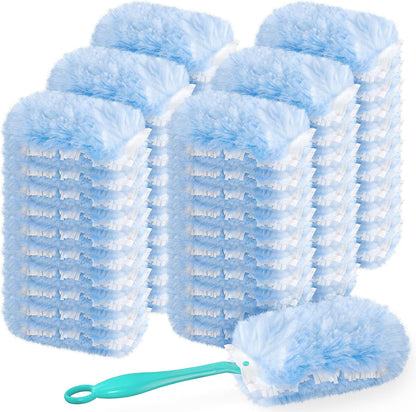 Duster Refill for Swiffer Duster, 30 Count Heavy Duty 2 Side 360° Duster Refills with 1 Handle, 4X Microfibers, Disposable Multi Surface Dusters for Cleaning