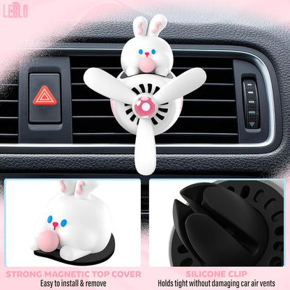 Car Vent Clips - Bear Pilot Car Air Freshener Vent Clip with Rotating Propeller, Durable and Easy to Install, 2.1"x2.5"x2.4" Versatile Size, 2 Aroma Tablets Included, Adds a Playful Touch to Interior