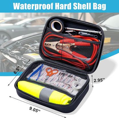 Car Roadside Emergency Kit, Portable Car Safety Kit Car Kits for Emergency, Black