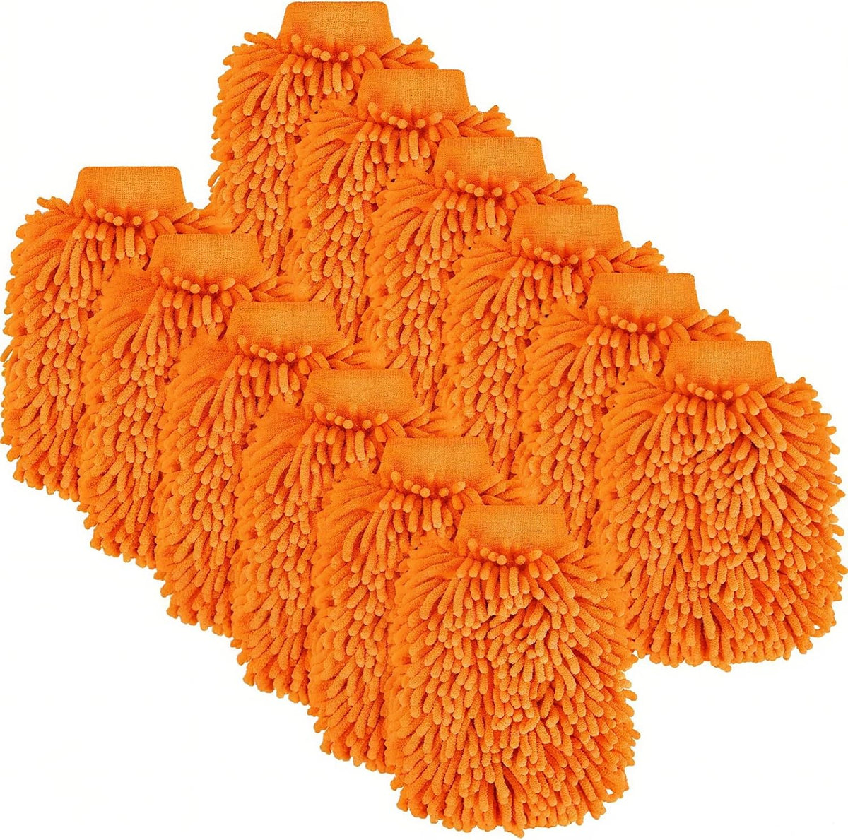 Toulite 16 Pcs Car Wash Mitt Chenille Microfiber Wash Mitt Double Sided Glove Cleaning Drying Mitts (7.48 x 10.24 Inch,Royal Blue,Green)