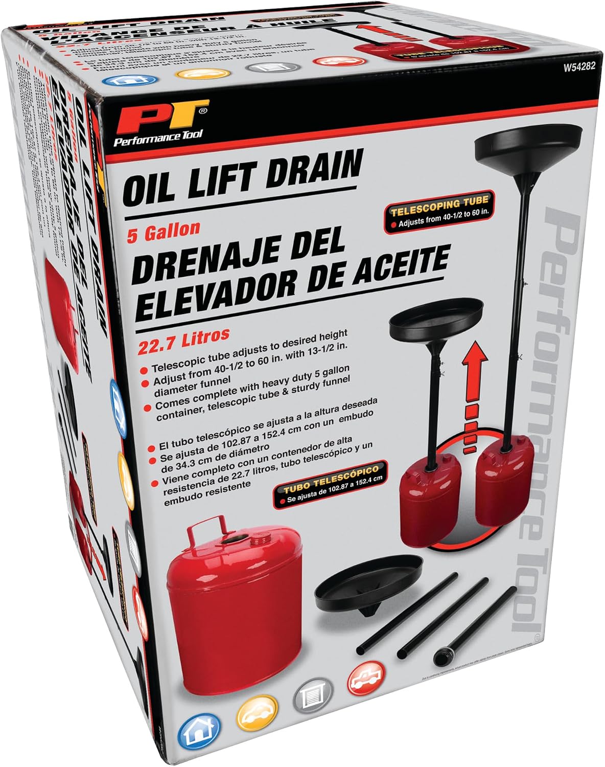 Performance Tool W4071 Black Oil Drain Pan (4.5 gallon)