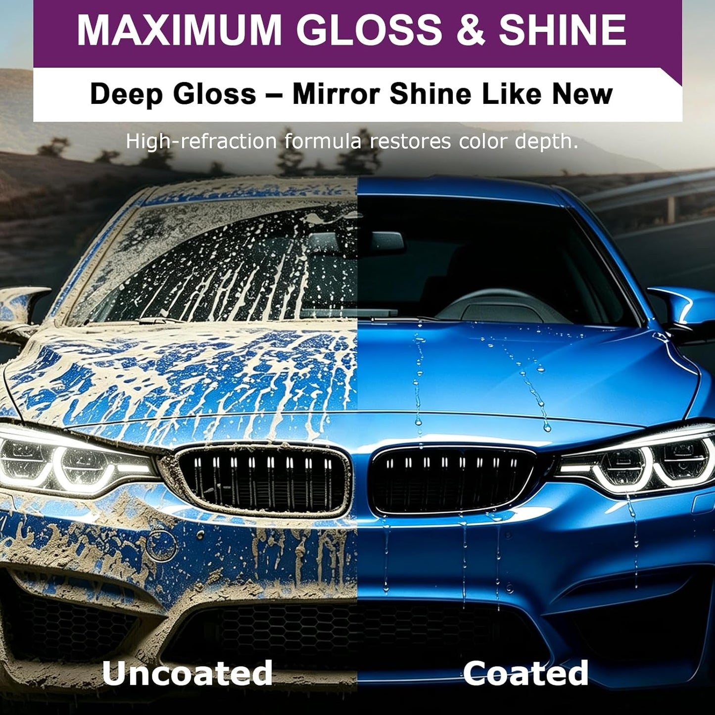 SHIELDOM Ceramic Coating Spray for Cars, Quick Effect Coating Agent Shiny Car Stuff Paint & Glass Hydrophobic Wax High Gloss Coat for Vehicles, Motorcycle, Trucks, Rvs & More - 10oz/300ml