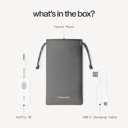 AirFly Pro 2 Deluxe – Bluetooth Adapter for Airplane, Pair 2 AirPods or Wireless Headphones – 3.5mm AUX Bluetooth Transmitter/Receiver for Cars, Boats, Treadmills, TVs – Airplane Travel Essentials