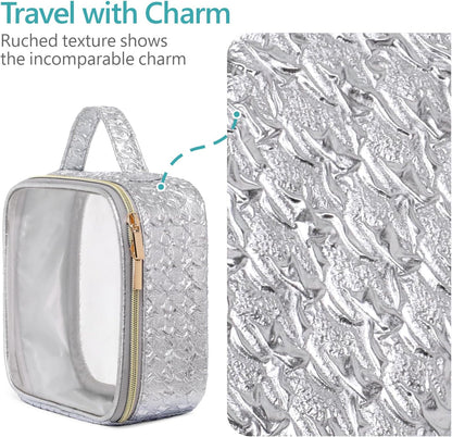 PACKISM Clear Makeup Bag - TSA Approved Toiletry Bag for Carry-on & Checked Luggage, Water Resistant Car Storage Organizer with Reinforced Seams