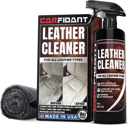 Leather Couch Conditioner & Restorer - Full Leather Restore & Conditioning Kit with Applicator Pad for Car Seats, Couch, Furniture, Shoe, Sofa, Bag & Purses - 18 fl. oz.
