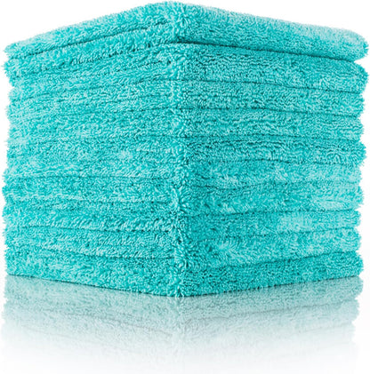 The Rag Company - Creature Edgeless Auto Detailing Towels (10-Pack) Professional 70/30 Blend, Dual-Pile Plush Microfiber, Buffing & Polishing, 420gsm, 16in x 16in, Black
