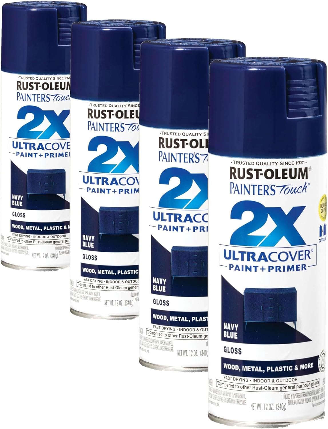 Rust-Oleum 334029 Painter's Touch 2X Ultra Cover Spray Paint, 12 oz, Gloss Clear - Colors A