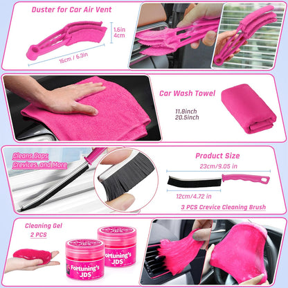 34PCS Car Detailing Brush Set, Car Detailing Kit, Car Detailing Brushes, Car Cleaning Kit, Car Windshield Cleaning Tool, Professional Car Care kit - Car Wash Brush kit for Interior Exterior Wheels