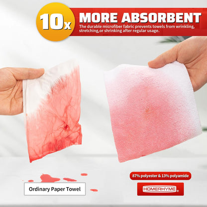 Microfiber Cleaning Cloth, 100 Pack Cleaning Rags Microfiber Towel Bulk Absorbent Lint-Free Wash Cloths, All-Purpose Shop Towels for Cars, Automotive, Garage, Home & Kitchen 11.5"*11.5"