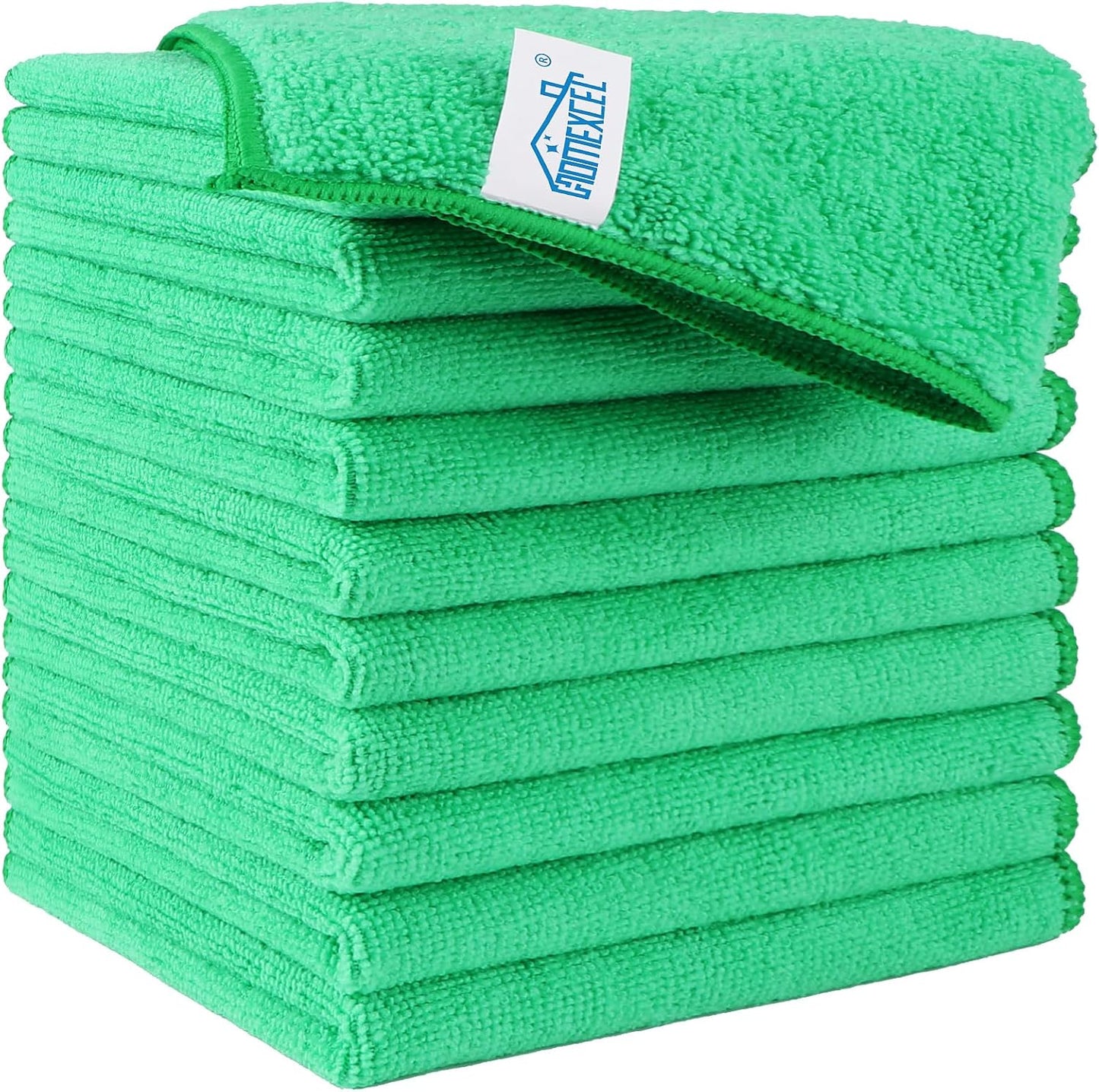 HOMEXCEL Grey Microfiber Cleaning Cloth, 12 Pack Premium Microfiber Towels for Cars, Lint Free, Scratch-Free, Highly Absorbent, Reusable Cleaning Rags for Car, Household, Kitchen, Window, 11.5"X11.5"
