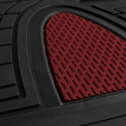 FH Group Automotive Floor Mats - Heavy-Duty Rubber Floor Mats for Cars, Universal Fit Full Set, Climaproof & Trimmable Floor Mats for Most Sedan, SUV, Truck, Black