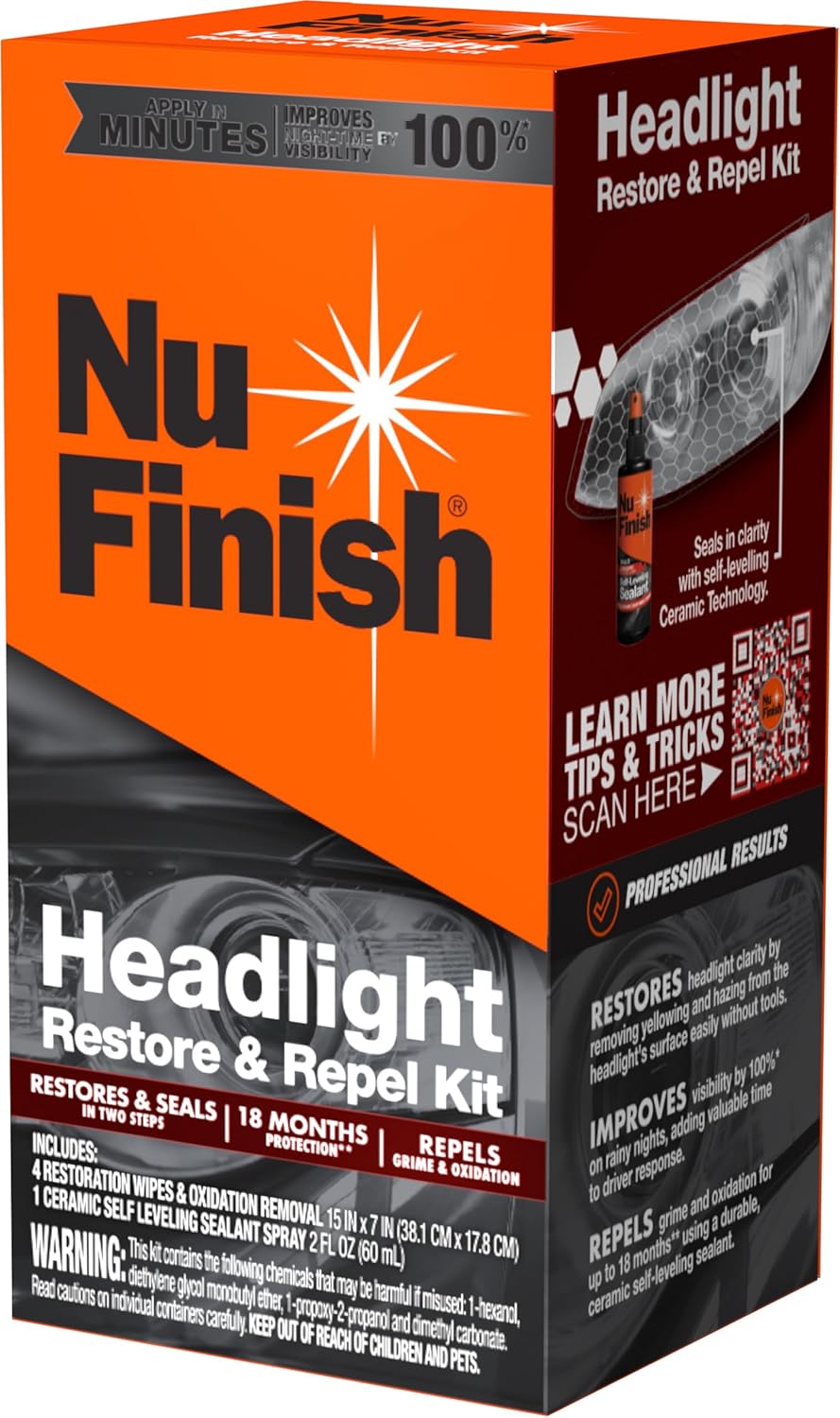 5-in-1 Complete Detailer Spray with Towel by Nu Finish, Preserves and Protects Car Detailing, Includes 1 Microfiber Towel, 22 Oz Spray
