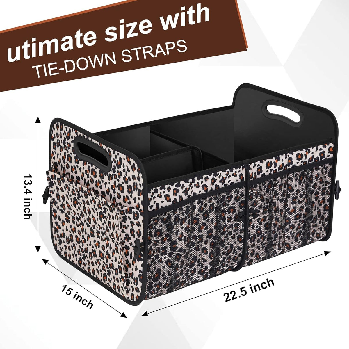 Femuar Car Trunk Organizer with Large Capacity Waterproof Car Accessories for Women & Men, Collapsible Trunk Organizer for Suv/Jeep/Sedan,Tools (Black, Standard)