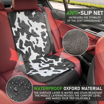 Siivton Car Seat Protector for Child Car Seat,Waterproof Car Seat Cover for Leather and Fabric Seats, 2 Mesh Pockets, Non-Slip Bottom,Thick Padding Cushion