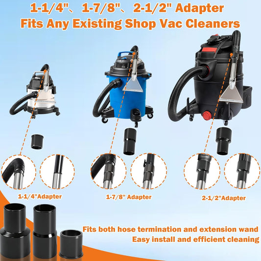 Shop Vac Extractor Attachment Kit for Wet/Dry Vacuum, Universal Hose Adapter for Carpet Upholstery Cleaning & Auto Detailing