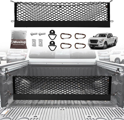 Muslogy Truck Bed Cargo Net Trunk Netting Compatible with 2023-2025 2026 Honda CR-V Accessories, Pickup Cargo Organizer SUV Sedan Storage Net w/Heavy Duty Carabiners - Colors A