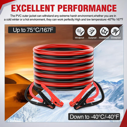 Nilight Jumper Cables for Car Battery 8 Gauge 12 FT Booster Cable Heavy Duty 250 A CCA with Carrying Bag Jump Start Emergency Kit Pickup Vans SUV Sedan Motorcycle