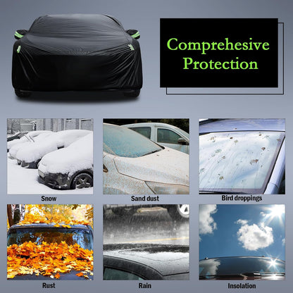 Car Cover Custom Fit for Toyota Corolla 2000-2025, Honda Civic 1991-2025, Waterproof All Weather Full Exterior Cover Rain Sun Protector Car Cover with Door Zipper