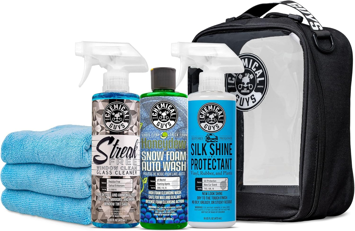 Chemical Guys 10-Piece Arsenal Builder Car Wash Kit with Foam Gun, Bucket, and 3 - 16 fl oz Car Care Products & Chemicals - Works with Garden Hose for Trucks, SUVs, Motorcycles, and More