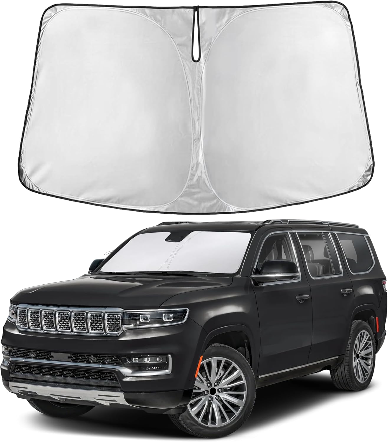 EcoNour Car Windshield Sun Shade | 2025 Upgraded Innovative No-Light-Pass Technology for Maximum Coverage | Foldable Sun Shade Keeps Your Vehicle Cool | Must-Have Car Accessories | Small (59" x 29") - Colors L