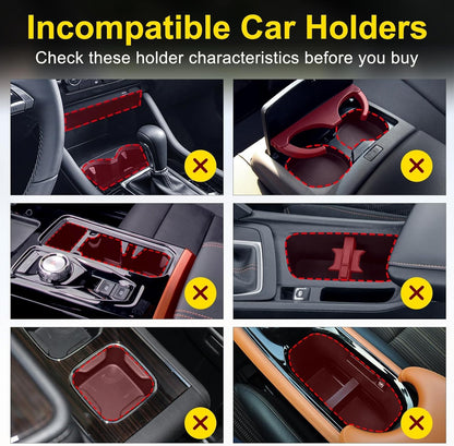 Cup Holder Expander (Adjustable Holder & Base, Auto-Fit Hold, One Button Open), Car Cup Holder Expander for Yeti, Hydro Flask, Nalgene, Owala, Bottles in 2.6"- 4.8" (Black, 1 Pack)