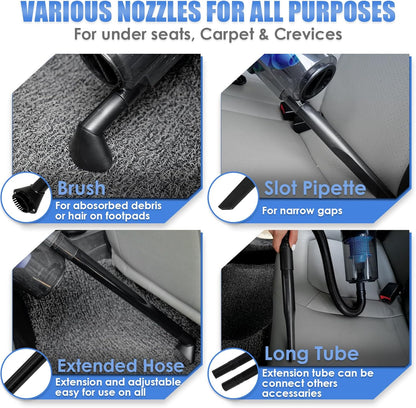 Car Cleaning Kit, Car Interior Detailing Kit with High Power Handheld Vacuum, Detailing Brush Set, Windshield Cleaner, Cleaning Gel, Complete Auto Accessories for Men, Women
