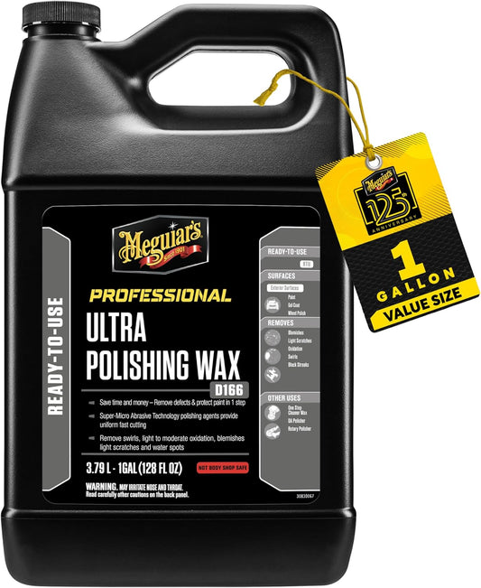 Meguiar's D15601 Synthetic X-Press Spray Wax for Car Detailing, Creates a Deep Shiny Look, Can Be Applied to Wet or Dried Paint and In Direct Sunlight, Moisture Rolls Off Waxed Paint, 1 Gallon