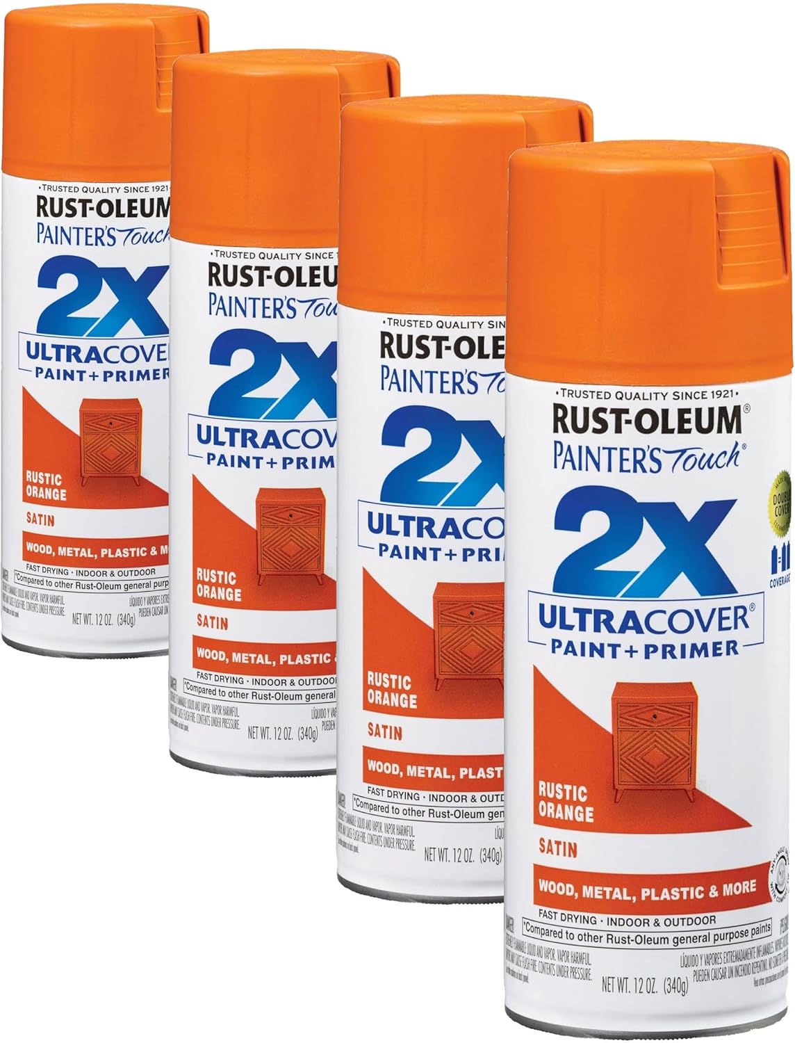 Rust-Oleum 334029 Painter's Touch 2X Ultra Cover Spray Paint, 12 oz, Gloss Clear - Colors A