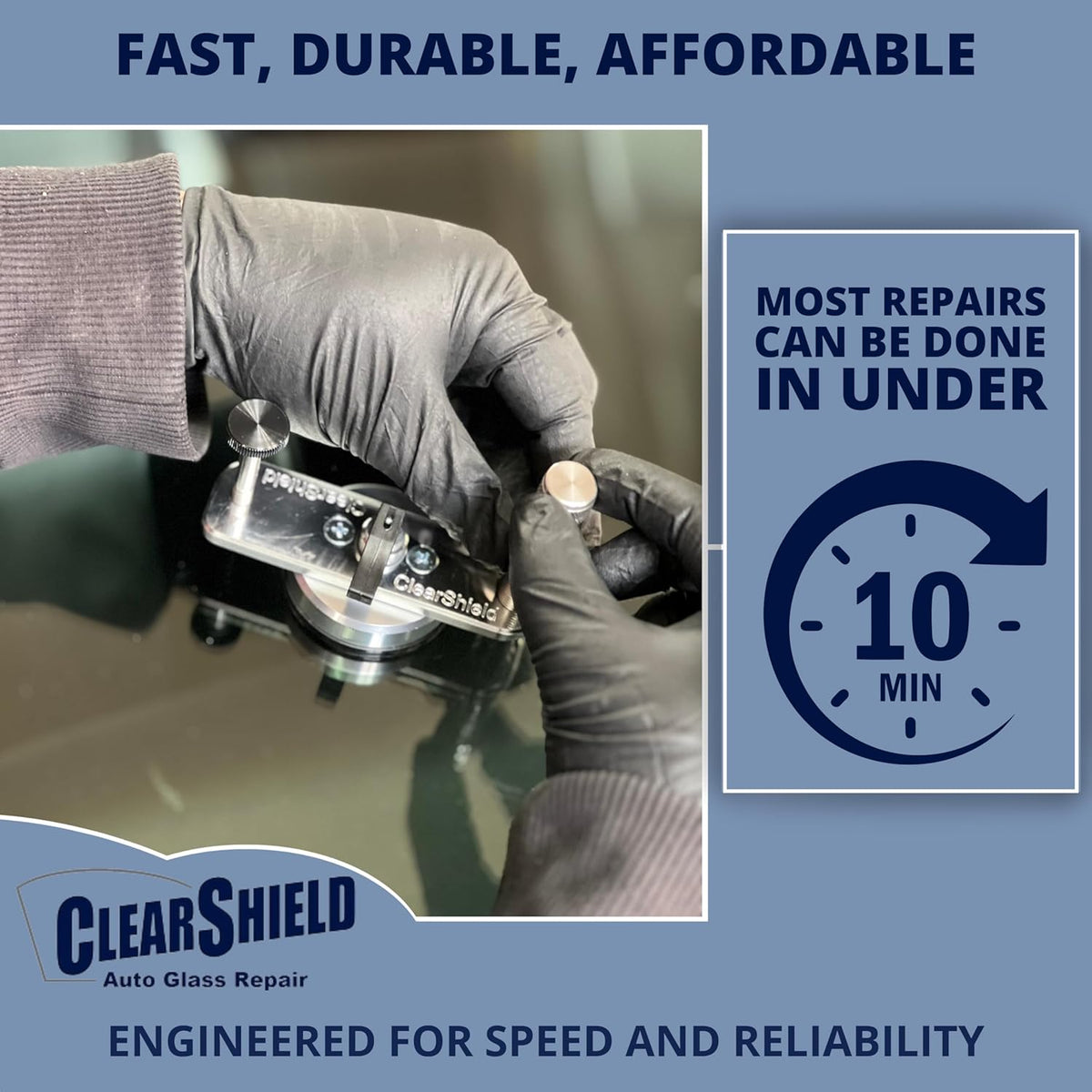 Clearshield Windshield Repair Kit - Window Rock Chip Repair Kit - Cracked Windshield Repair Kit - Auto Glass Repair Kit for 200+ Repairs