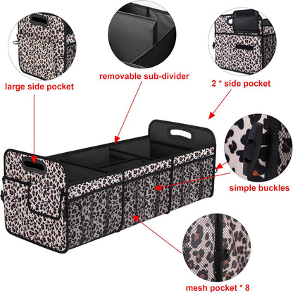 Femuar Car Trunk Organizer with Large Capacity Waterproof Car Accessories for Women & Men, Collapsible Trunk Organizer for Suv/Jeep/Sedan,Tools (Black, Standard)