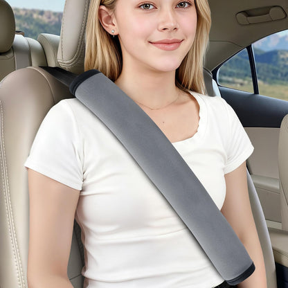 Extra Long Car Seat Belt Cover, 2Pack Waterproof Seatbelt Shoulder Pad for Comfortable Driving, Soft Seatbelt Strap Covers for Adults Kids Women & Men, Machine Washable, Grey